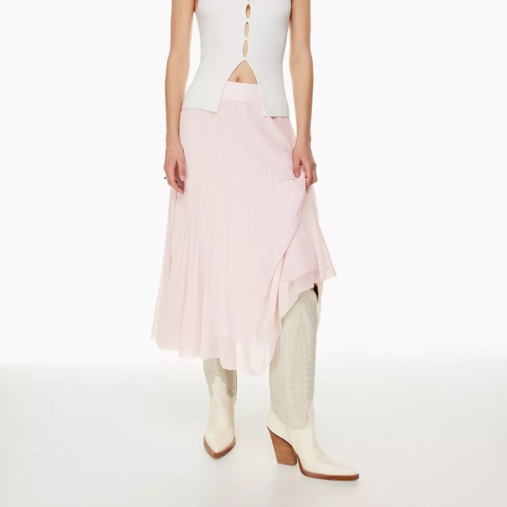 Aritzia Pleated shiffon midi skirt - like new!